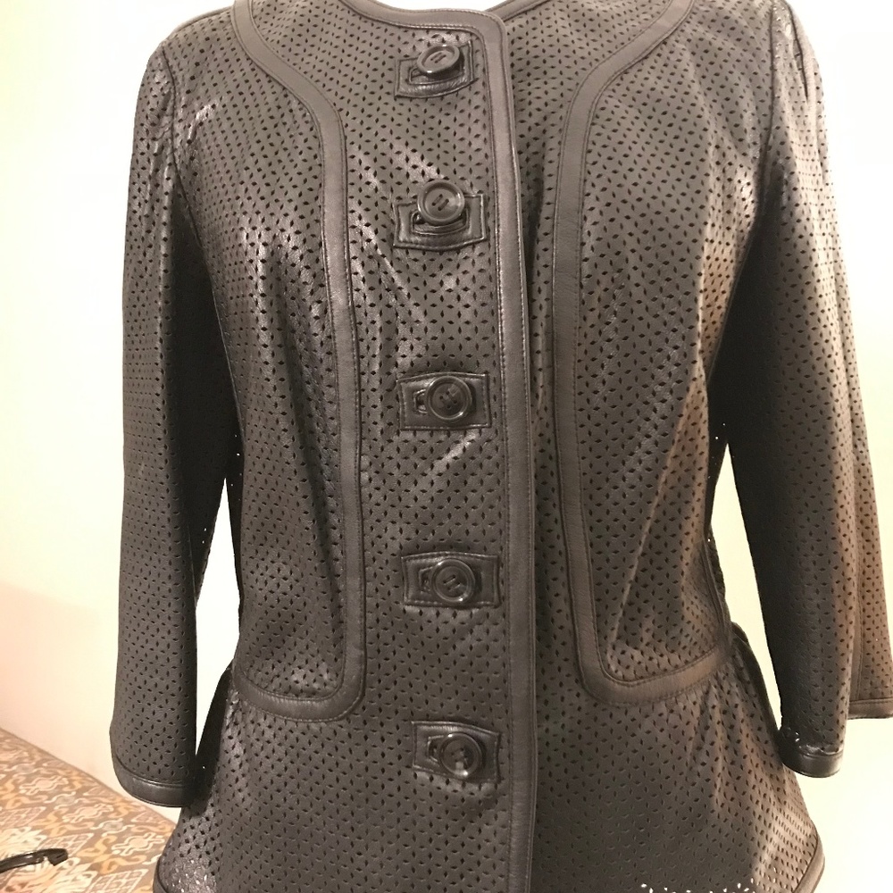 Perforated Leather Jacket